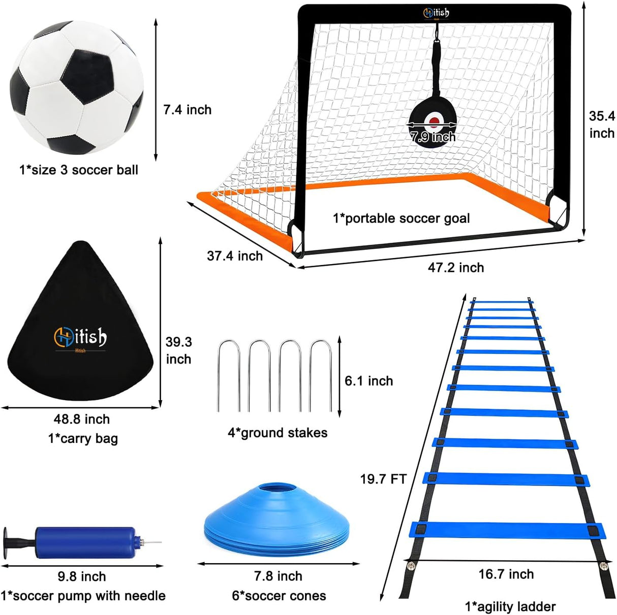 Hitish Porterías de fútbol para niños para patio trasero