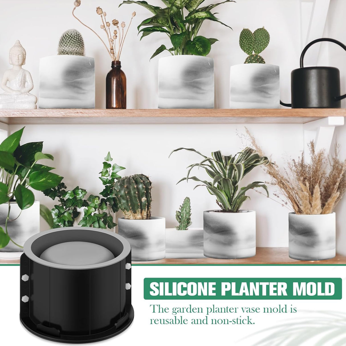 Molde de Silicona para Maceta de Concreto DIY (Redondo, Ovalado)