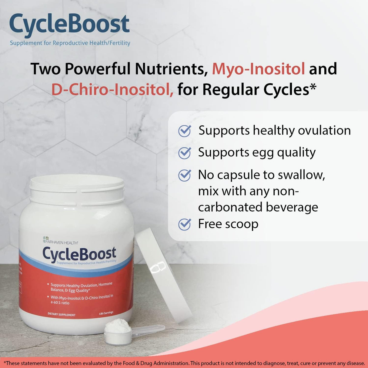 Suplementos Polvo vegano de mioinositol e inositol D-quiro