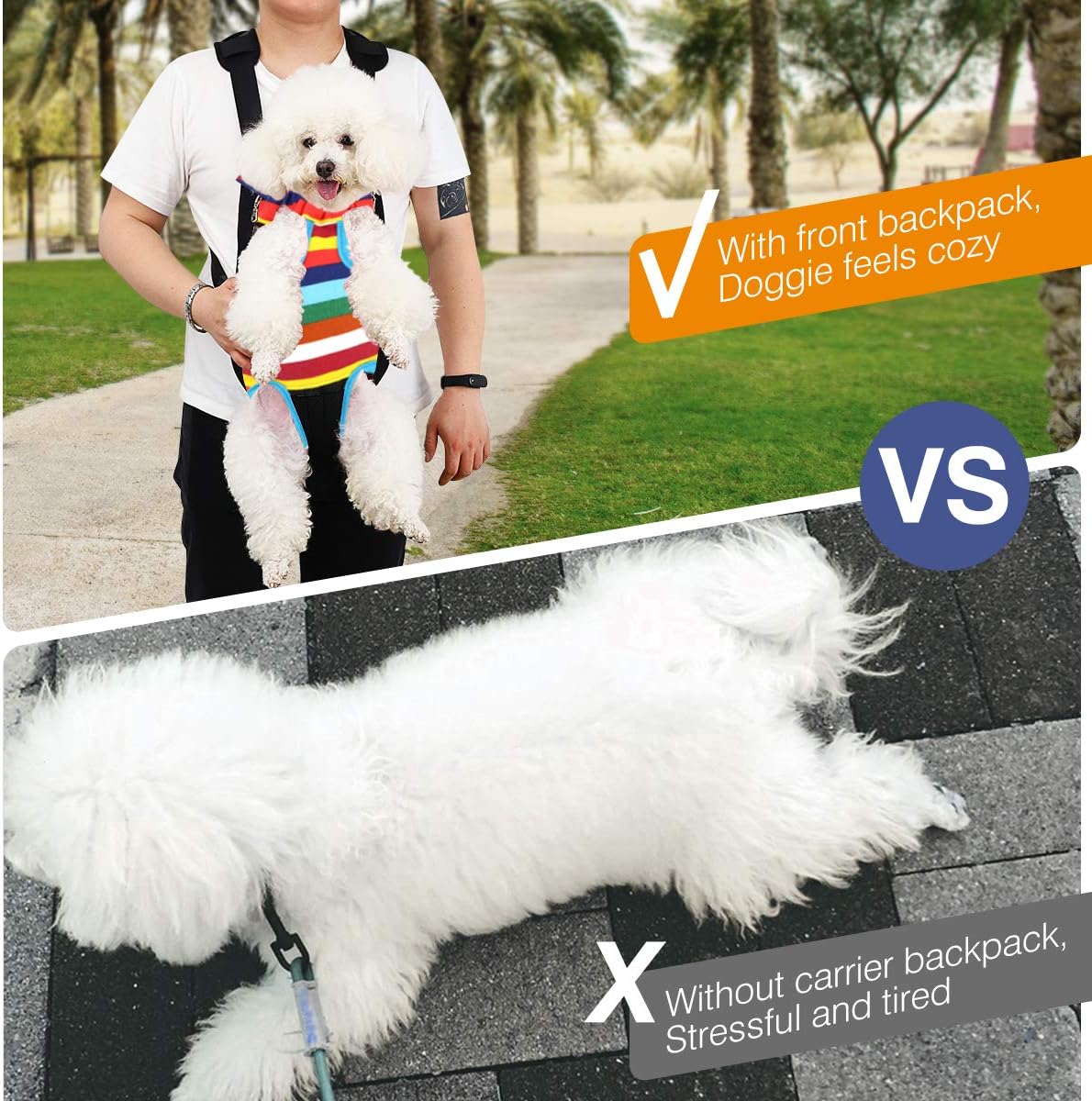 Mochila de transporte para mascotas ajustable multicolor