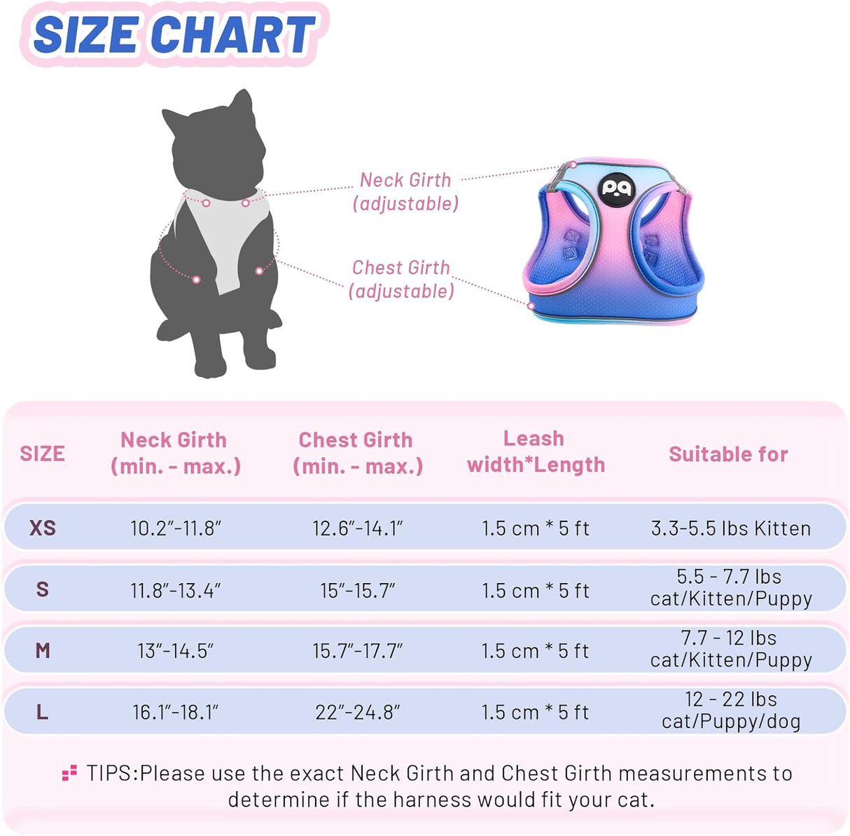 Arnés y Correa Ajustables para Gatos, con Tiras Reflectantes