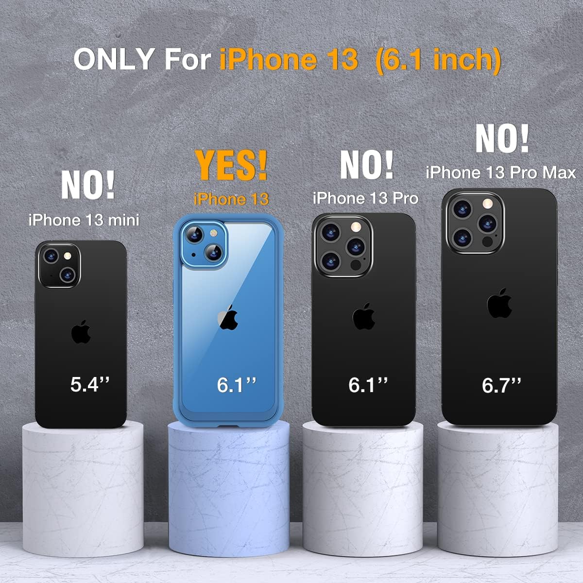 Miracase Funda compatible con iPhone 13 de 6.1 pulgadas, carcasa transparente de cuerpo completo con protector de pantalla de vidrio templado 9H integrado para iPhone 13 (Capri Blu)