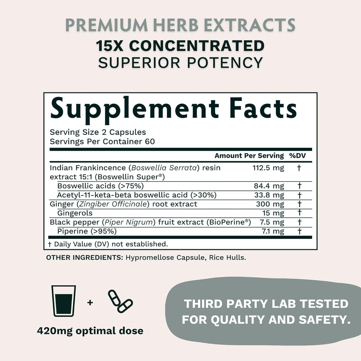 Suplemento Boswellia Serrata Complejo para Articulaciones y Músculos