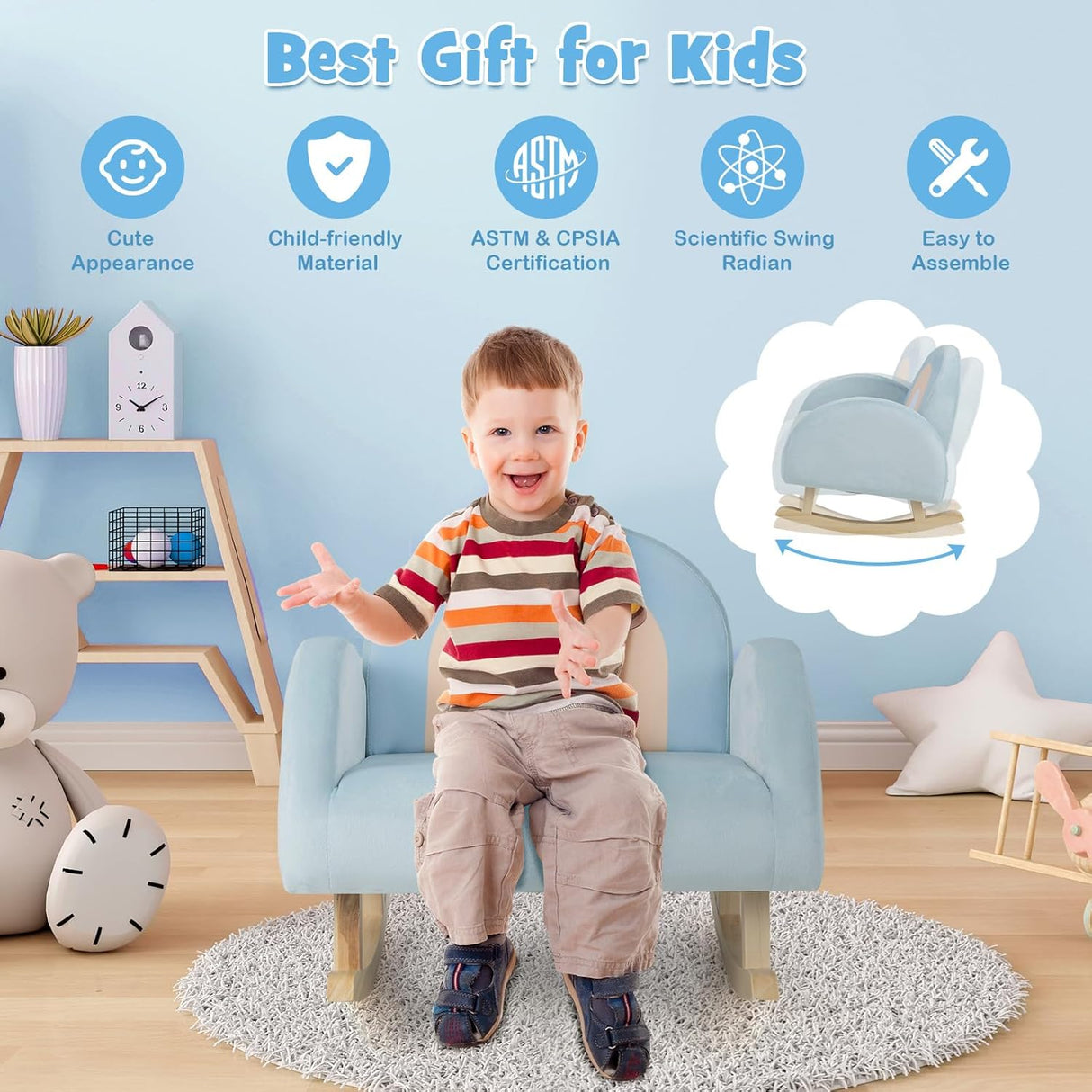 Mecedora con marcos de madera maciza,Costzon,diseñoantivuelco