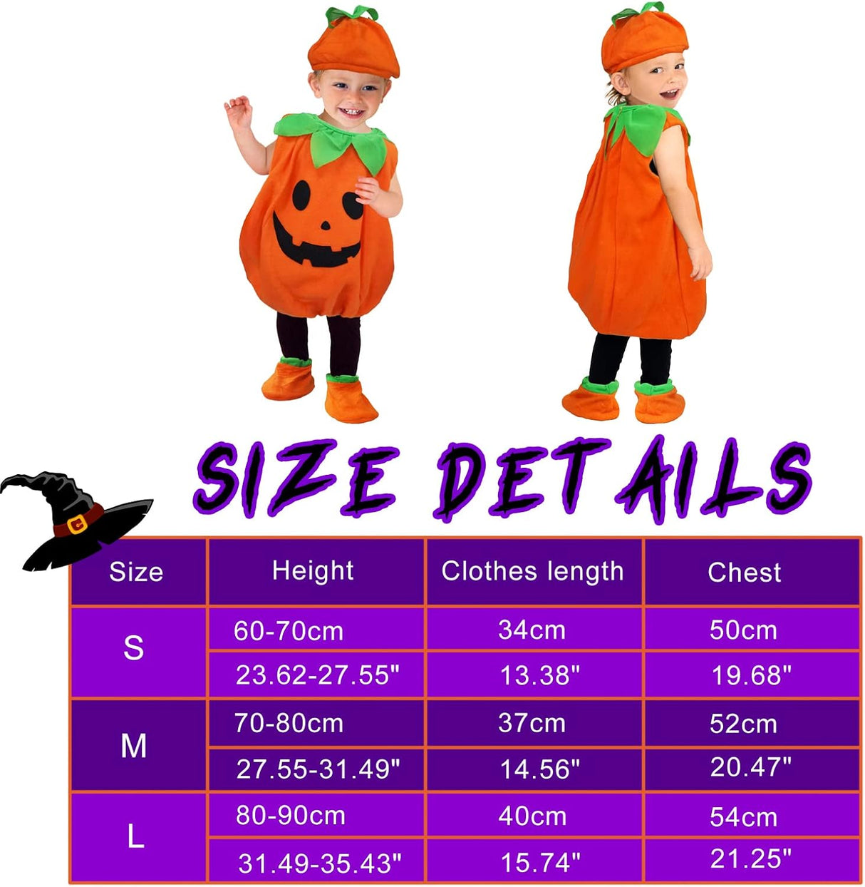 Disfraz de Calabaza EOZY para Niños, Halloween, Fiesta Escolar