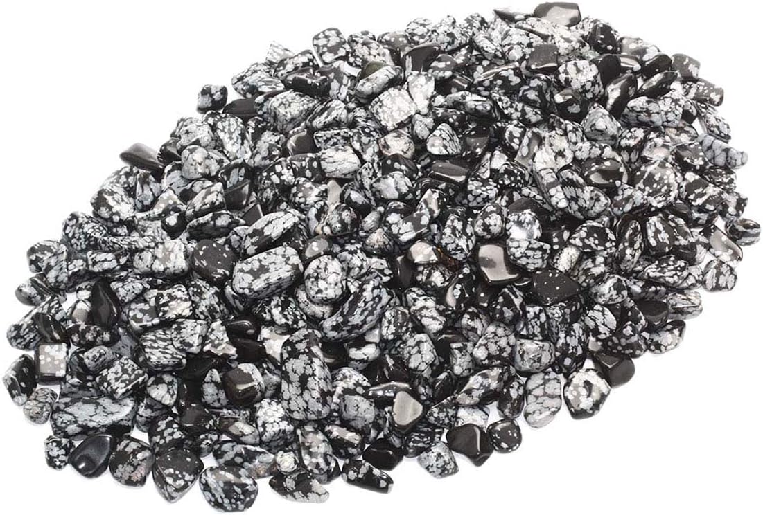 1 libra de copos de nieve de obsidiana rodada trozos de cuarzo de cristal natural triturado
