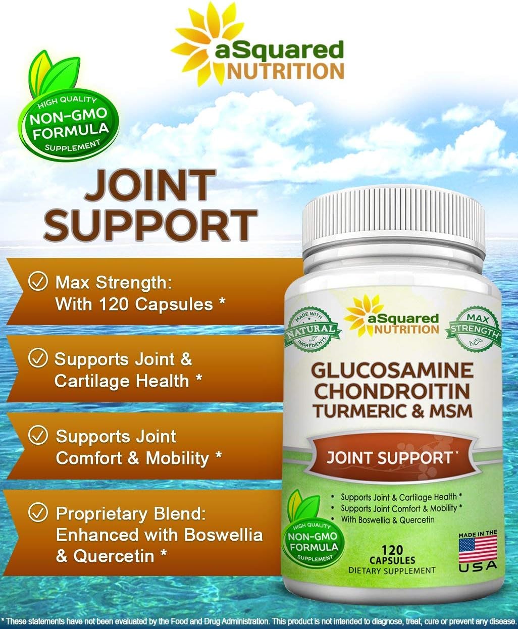 Suplemento Nutrition Glucosamina condroitina cúrcuma 120 cáp