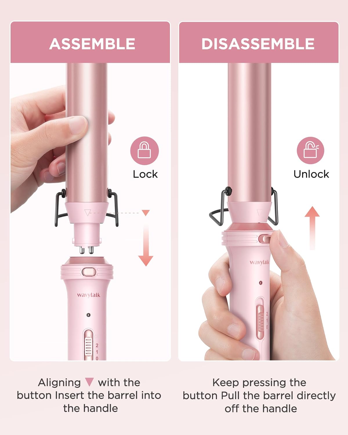 Rizador 5 en 1 juego con cepillo rizador y 4 varitas