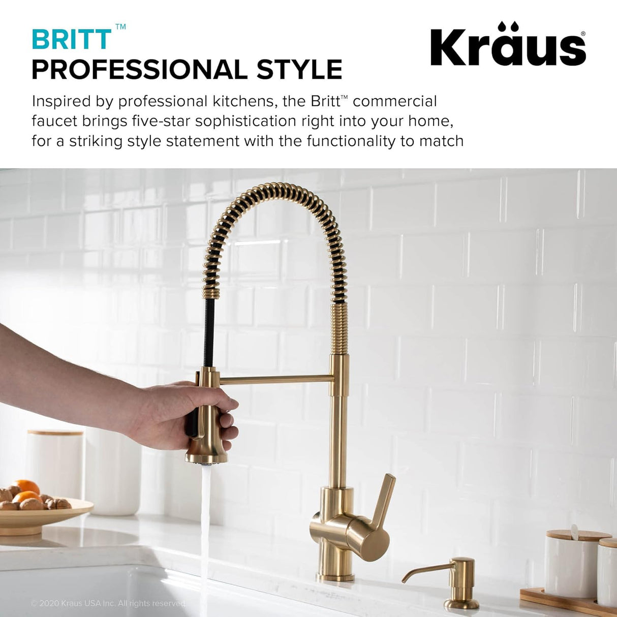 Grifo de cocina con cabezal rociador KPF-1690BG Kraus