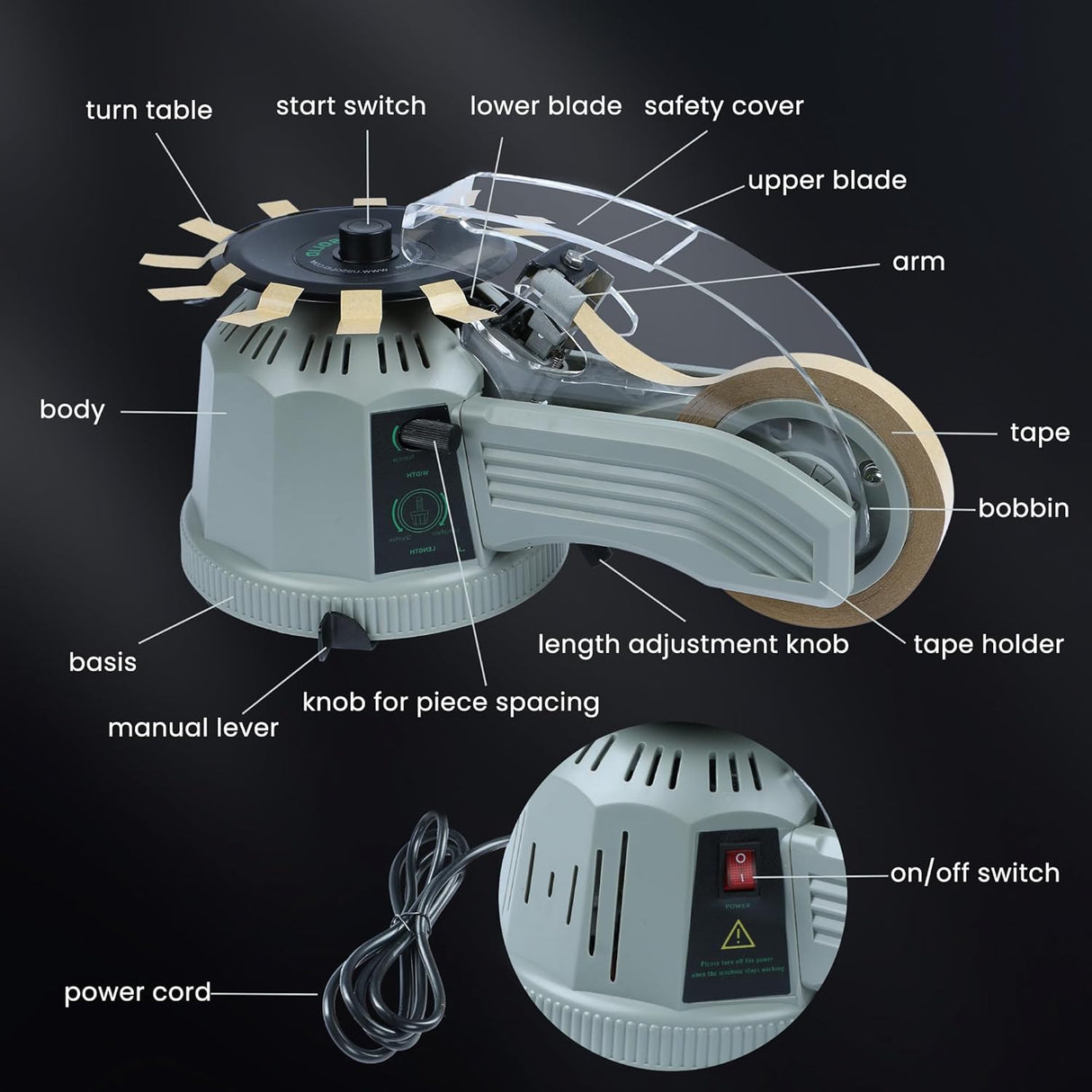 Dispensador de cinta eléctrica Zcut-2 .