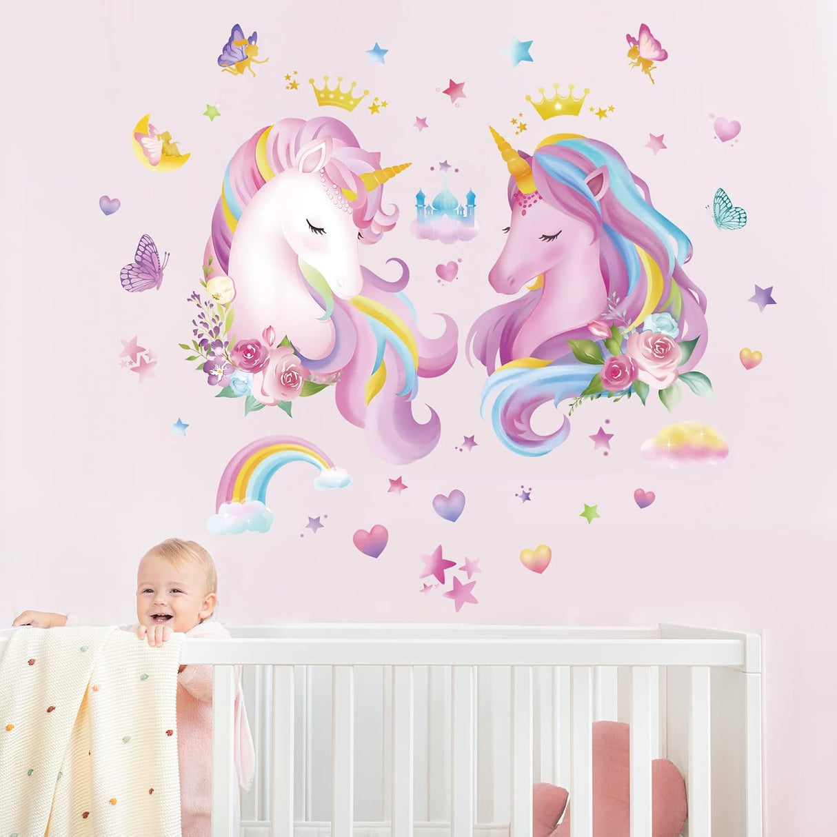 Decalmile Vinilos de Pared Unicornio para Habitaciones Infantiles