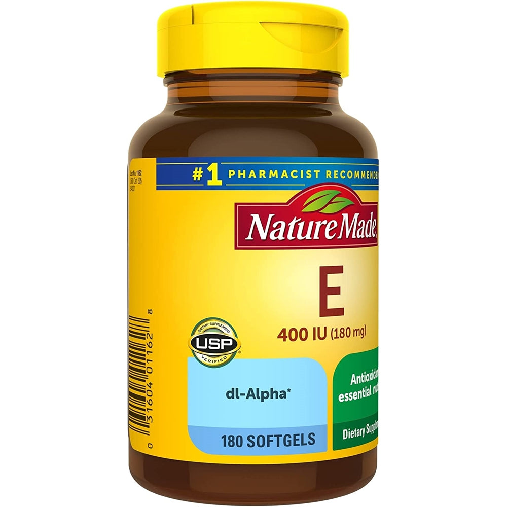 Nature Made Vitamina E 180 mg (400 UI) dl-Alpha 180 días
