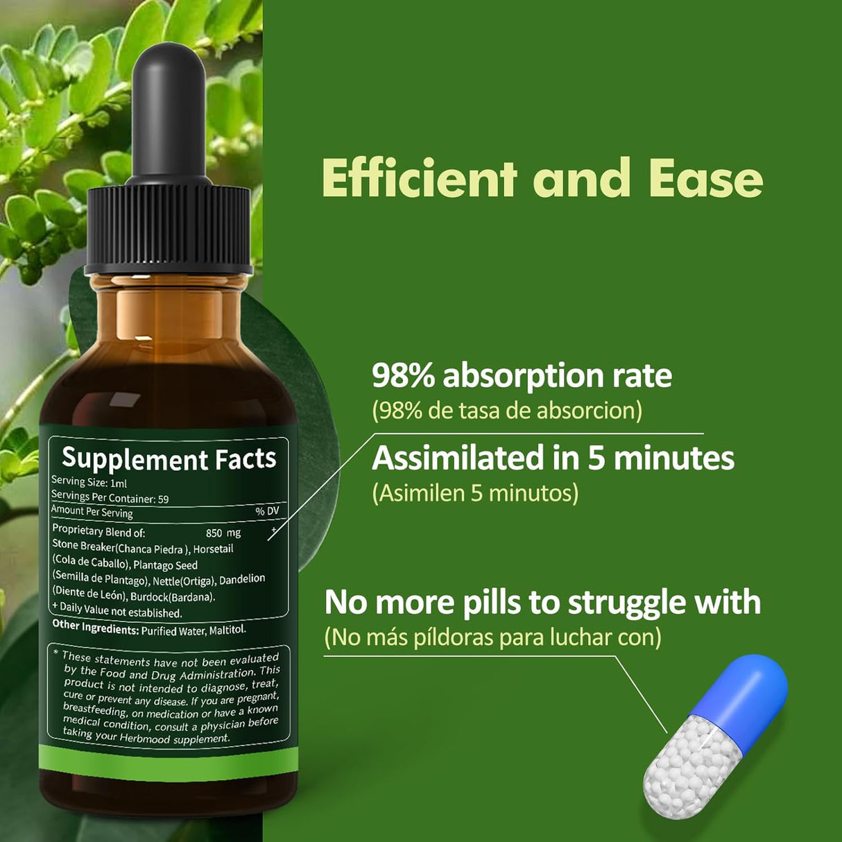 Suplemento de Chanca Piedra y Cola de Caballo para Riñones