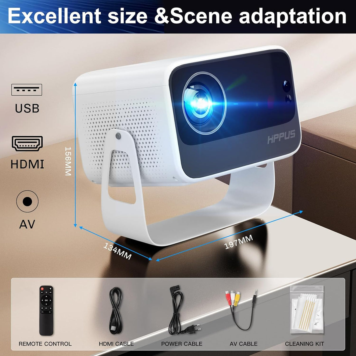 Proyector inteligente 4K con Android 9.0 K10-5 HIPPUS