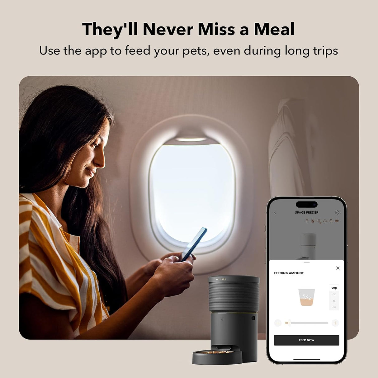 Comedero automático para gato, Negro PLAF10721W PETLIBRO