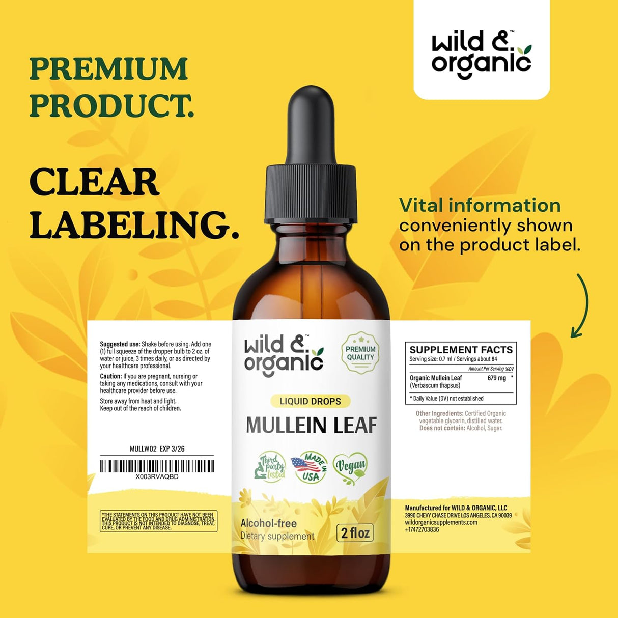 Suplemento Tintura de hoja de gordolobo Desintoxicación