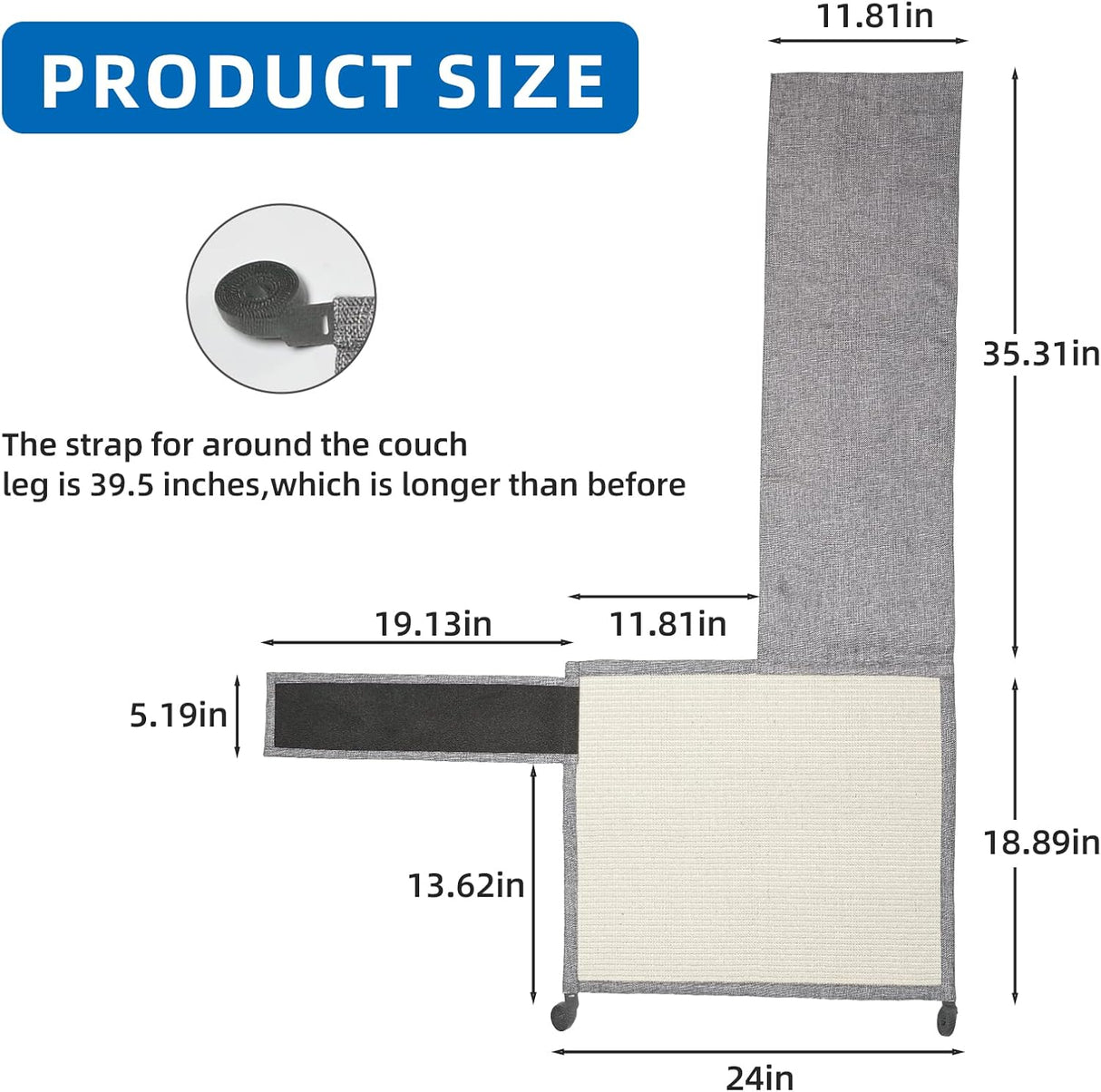 Protector de muebles para arañazos con sisal natural