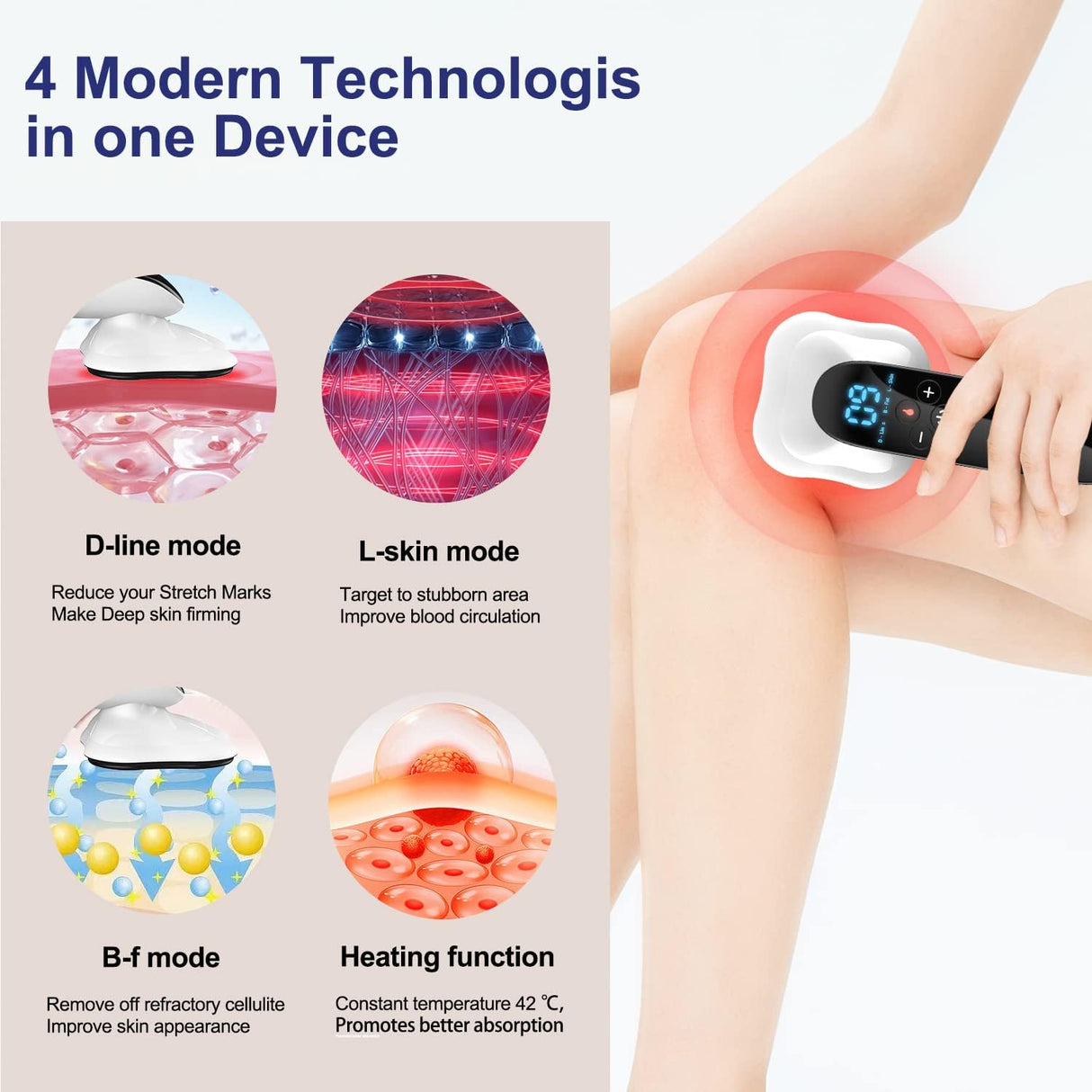 Masajeador de Celulitis, Pro Max, 4 Cabezas, Inalámbrico