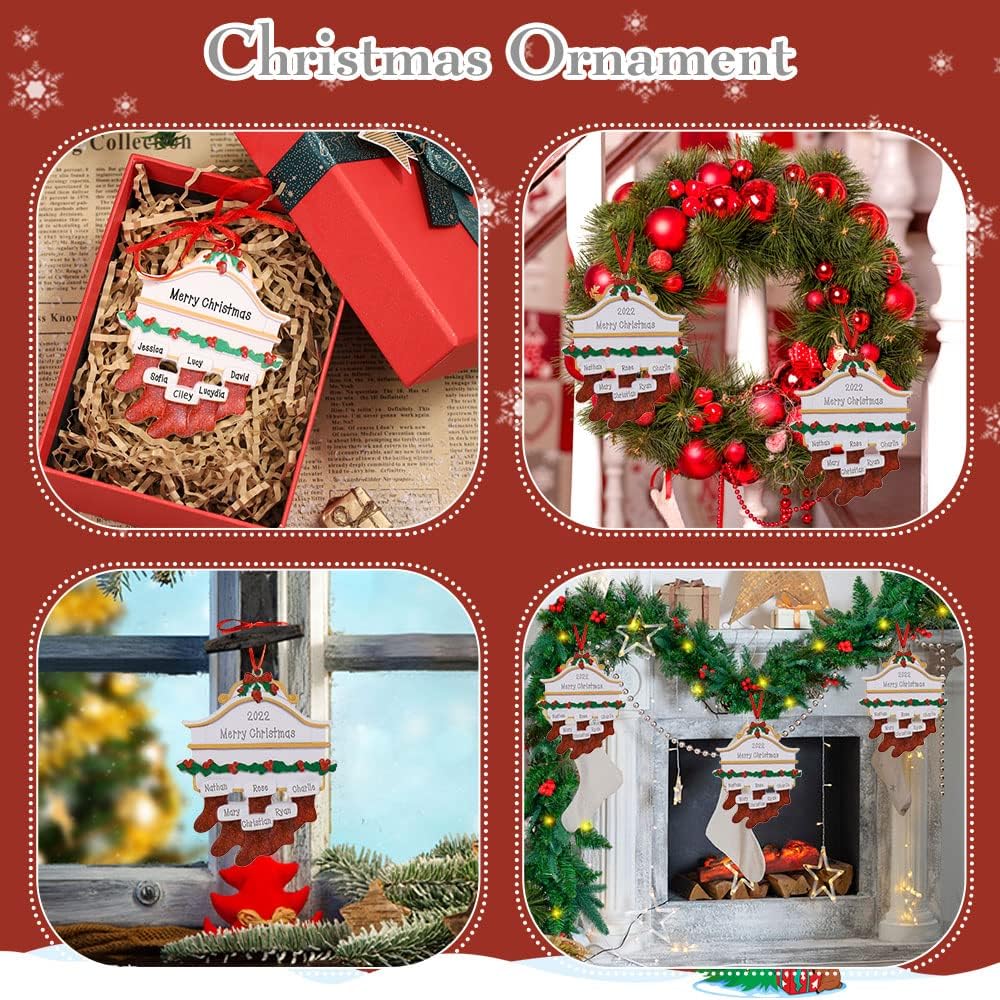 Adornos Navideños Personalizados 2024 - 6 Nombres - Decoración
