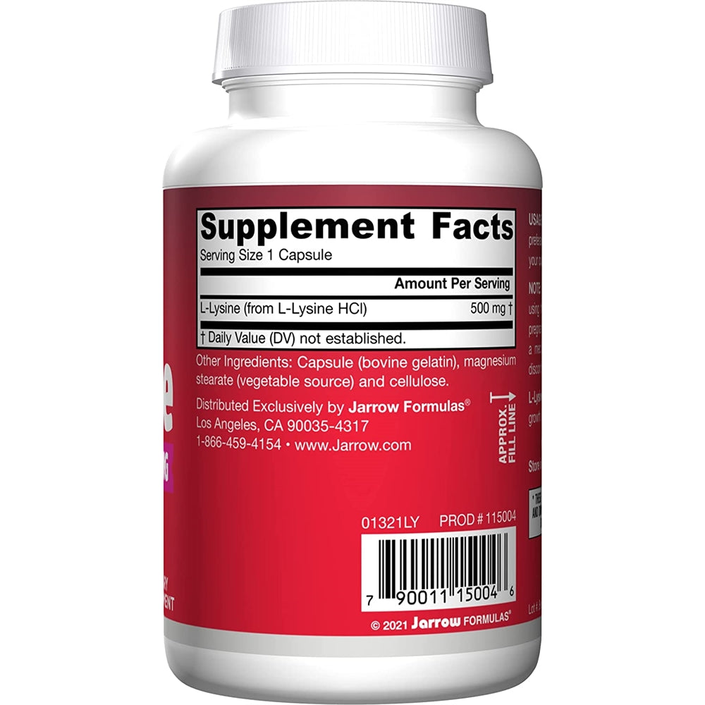 Suplemento L-Lisina 500 mg - 100 cápsulas 100 porciones