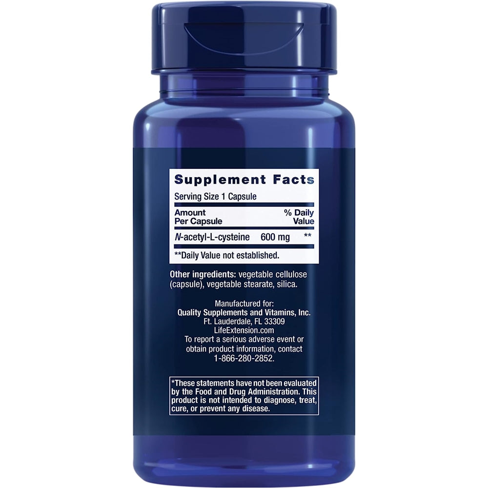 Suplementos N-Acetyl-L-Cysteine 600mg 60 Vegetarian Capsulas