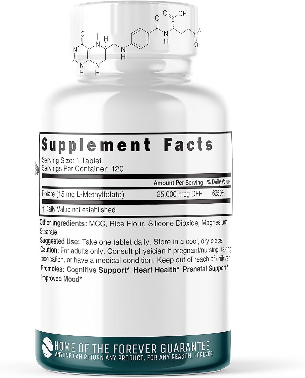 Suplemento Nutri 5-MTHF L Metilfolato 15MG 120 tabl vegana