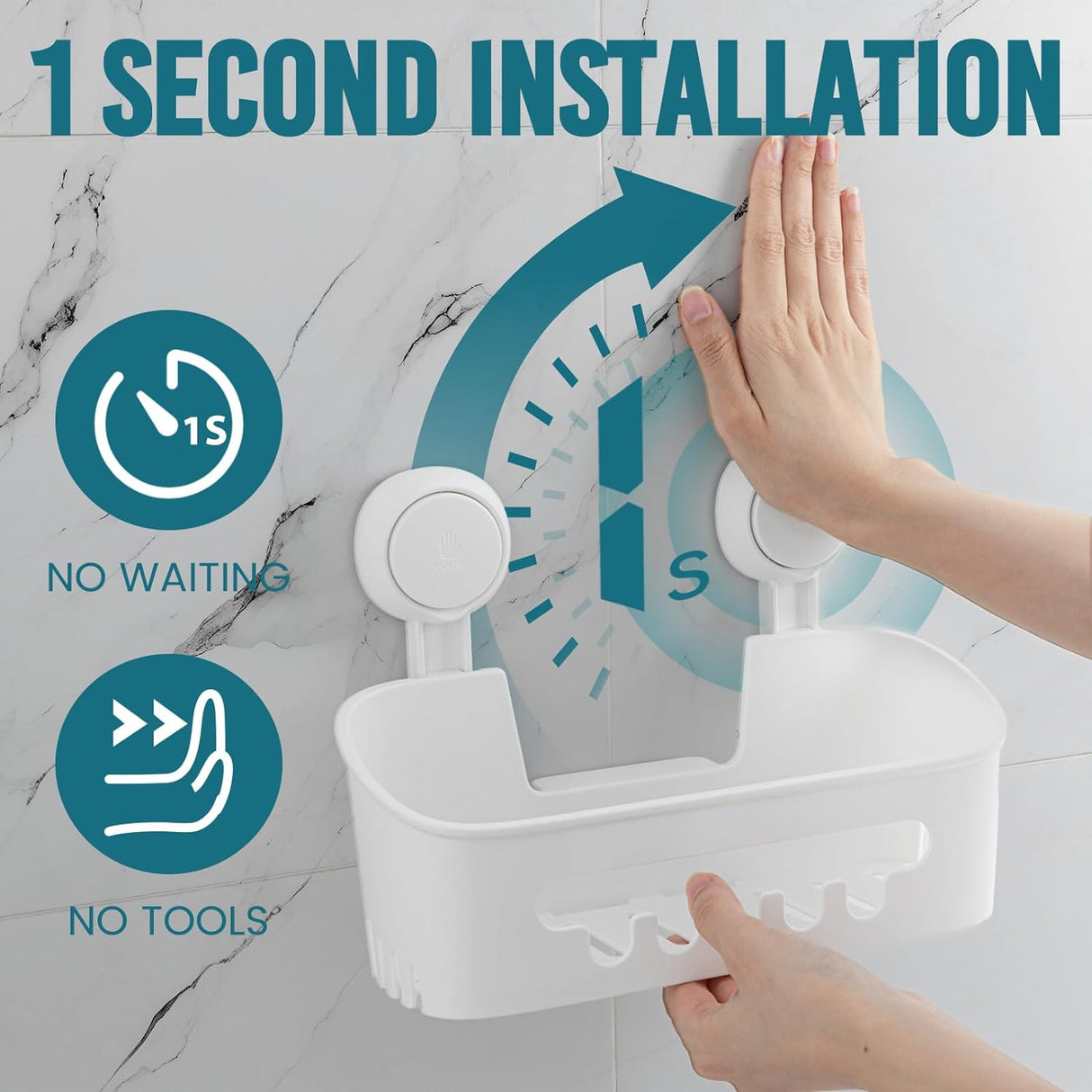 Organizador de ducha sin taladros, estante de baño, extraíble