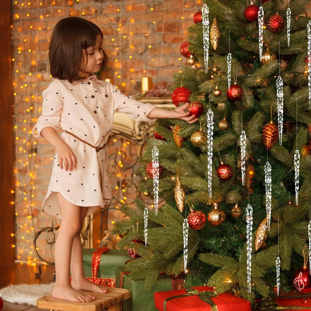 24 Pzs Adornos Cristales Árbol Navidad - Decoración Colgante