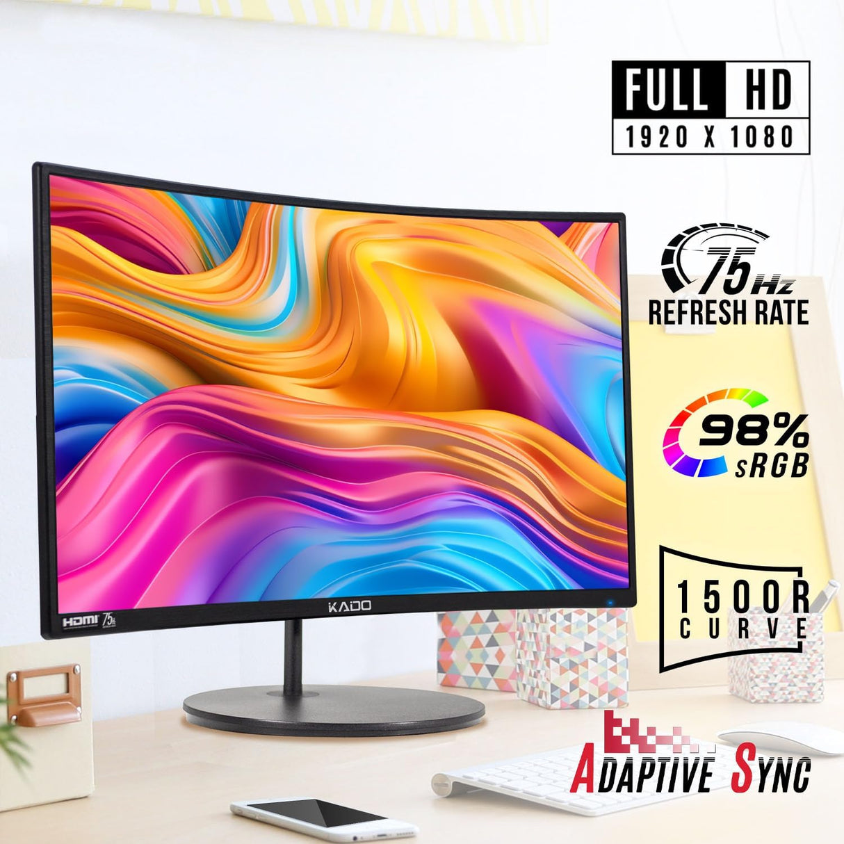 Monitores Curvados 24 Kado 1920x1080 75Hz C24X Dual Series