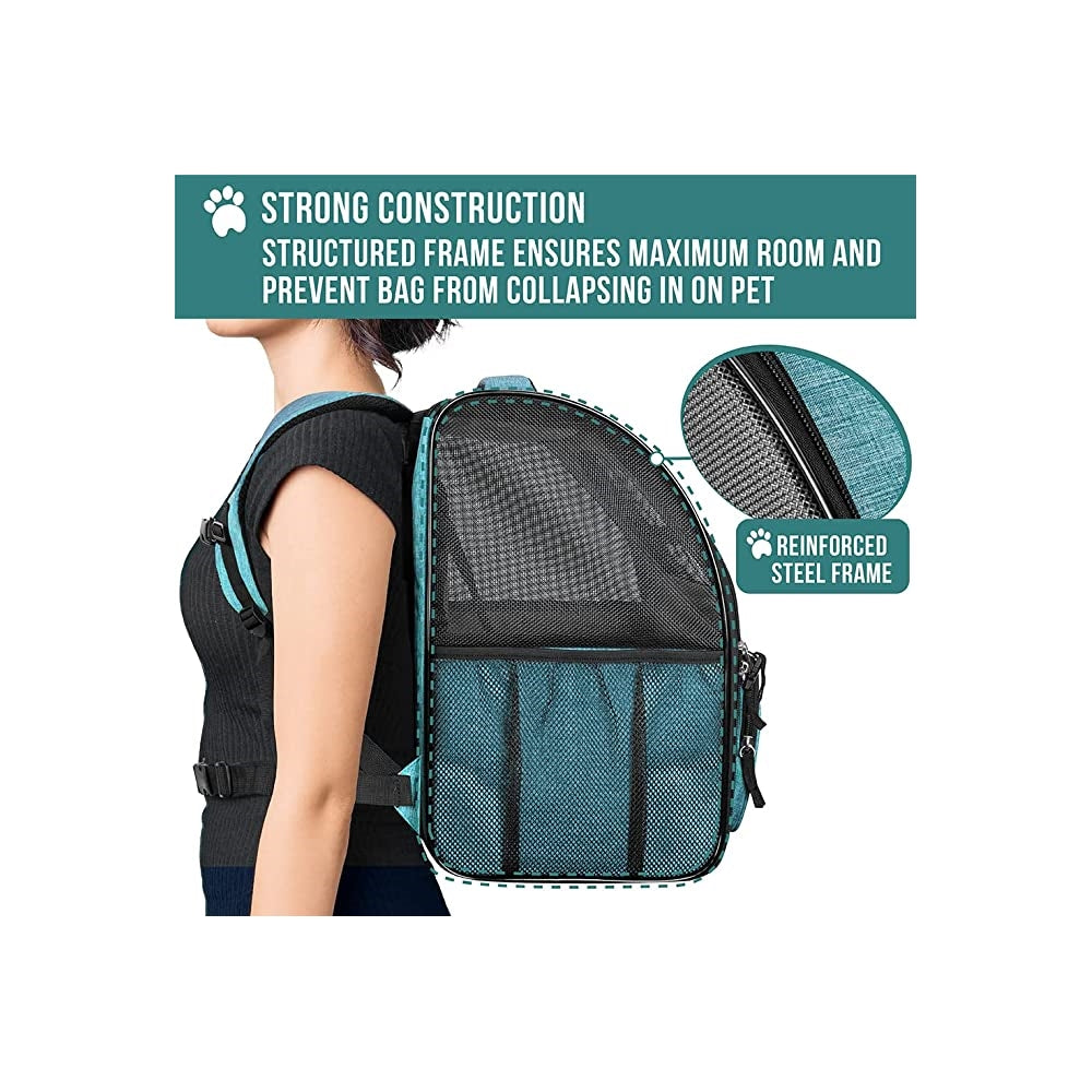 Mochila de lujo para mascotas para gatos marco reforzado