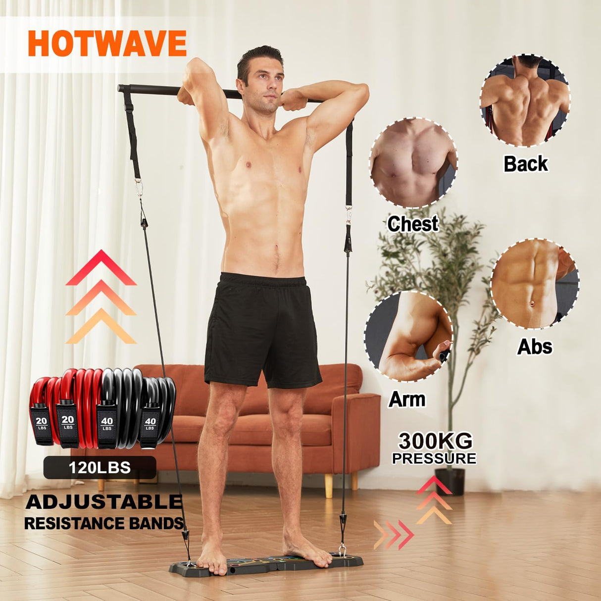 Equipamiento de Ejercicio HOTWAVE con 20 Accesorios, Modelo Pro