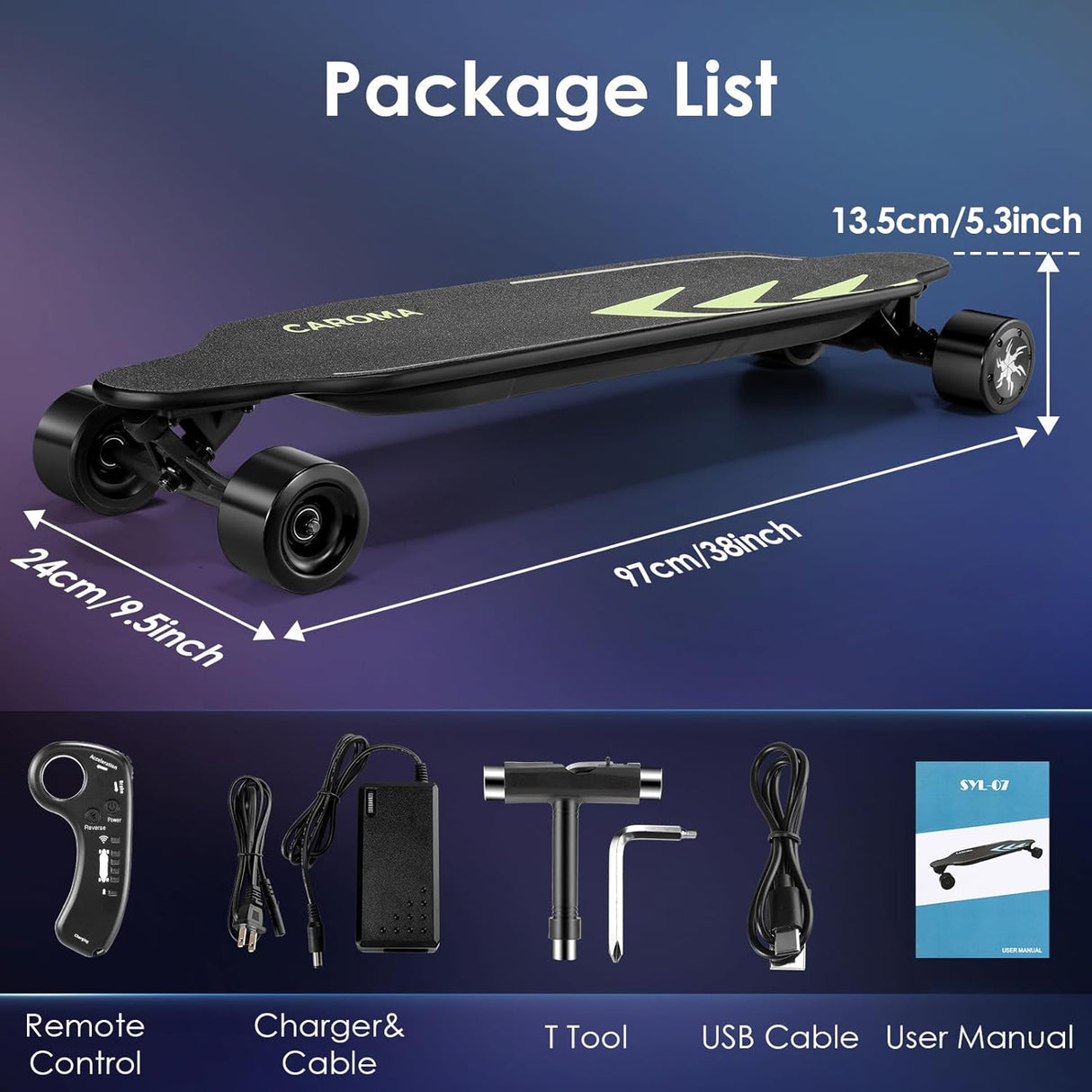 Skateboard eléctrico 350W-1200W, 12.4-28 MPH, 11-16 millas