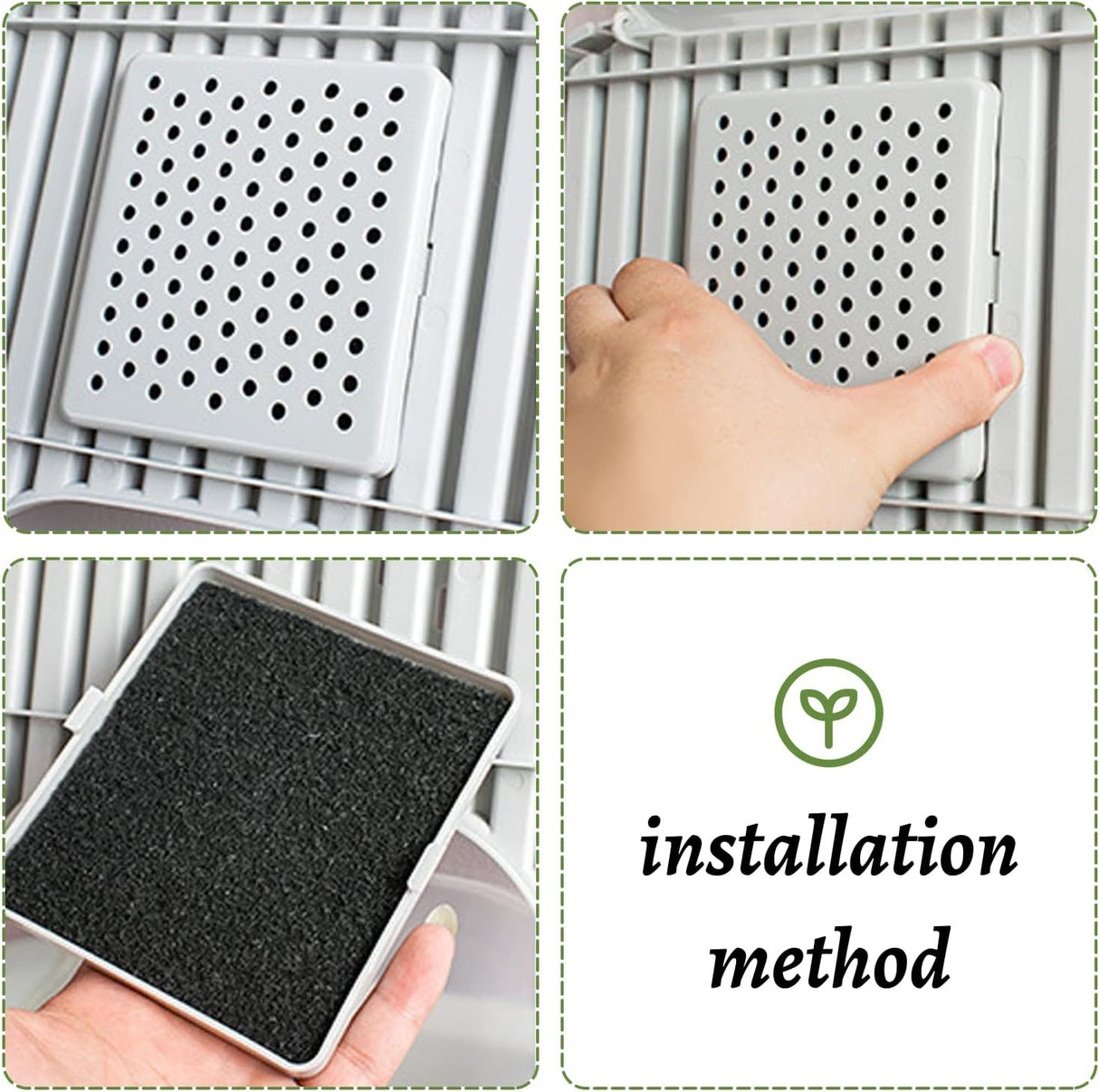 Filtros de Carbón para Areneros de Gatos 6x6.5 Pulgadas