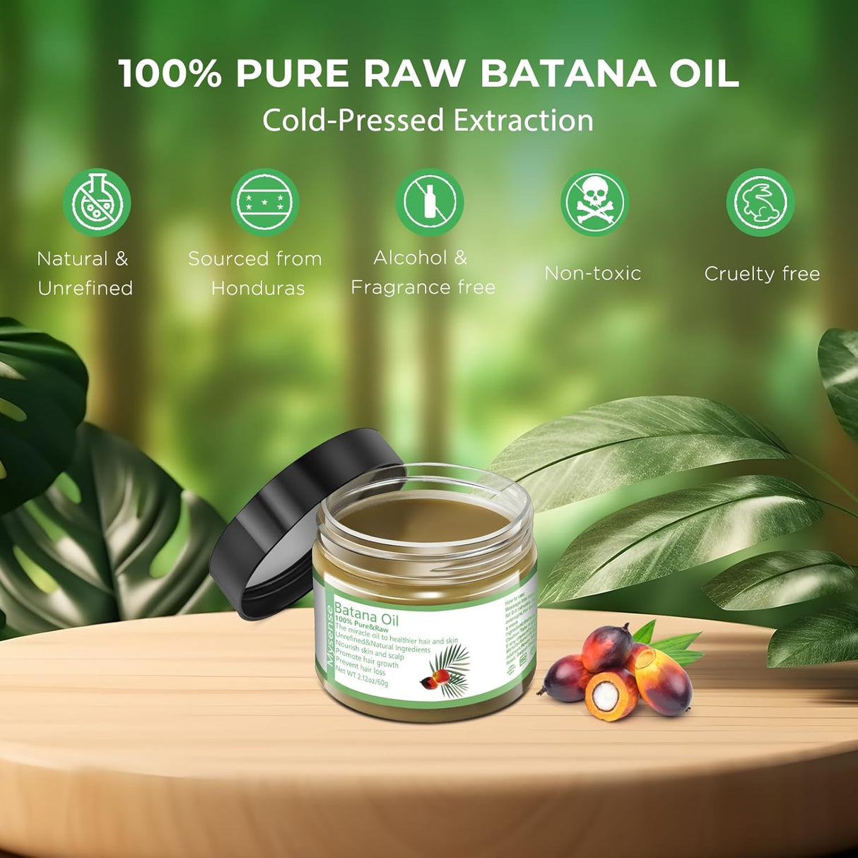 Aceite Batana Mysense, 100% Natural, 60 g, Crecimiento Capilar