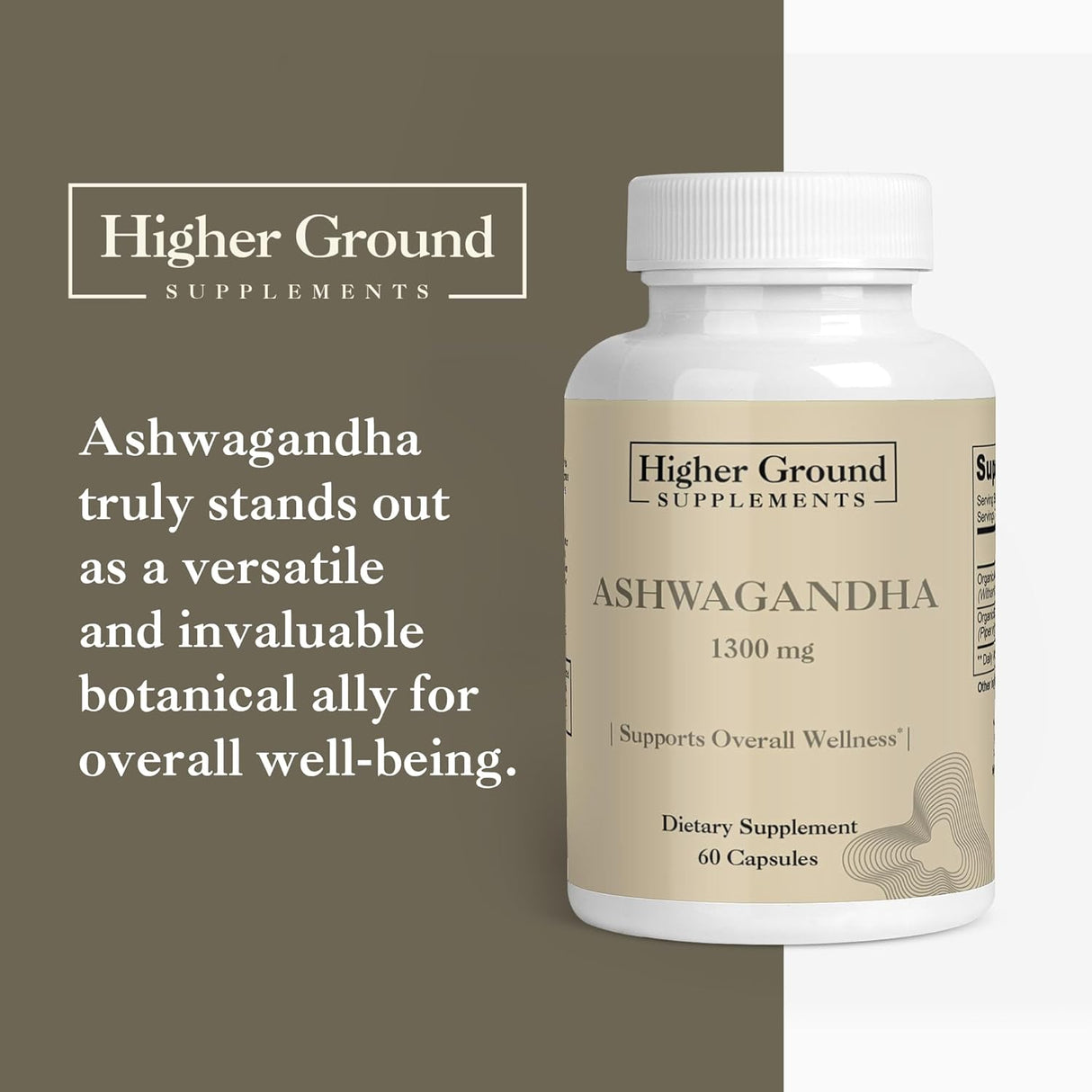 Suplemento de Ashwagandha con Pimienta Negra 60 Cápsulas