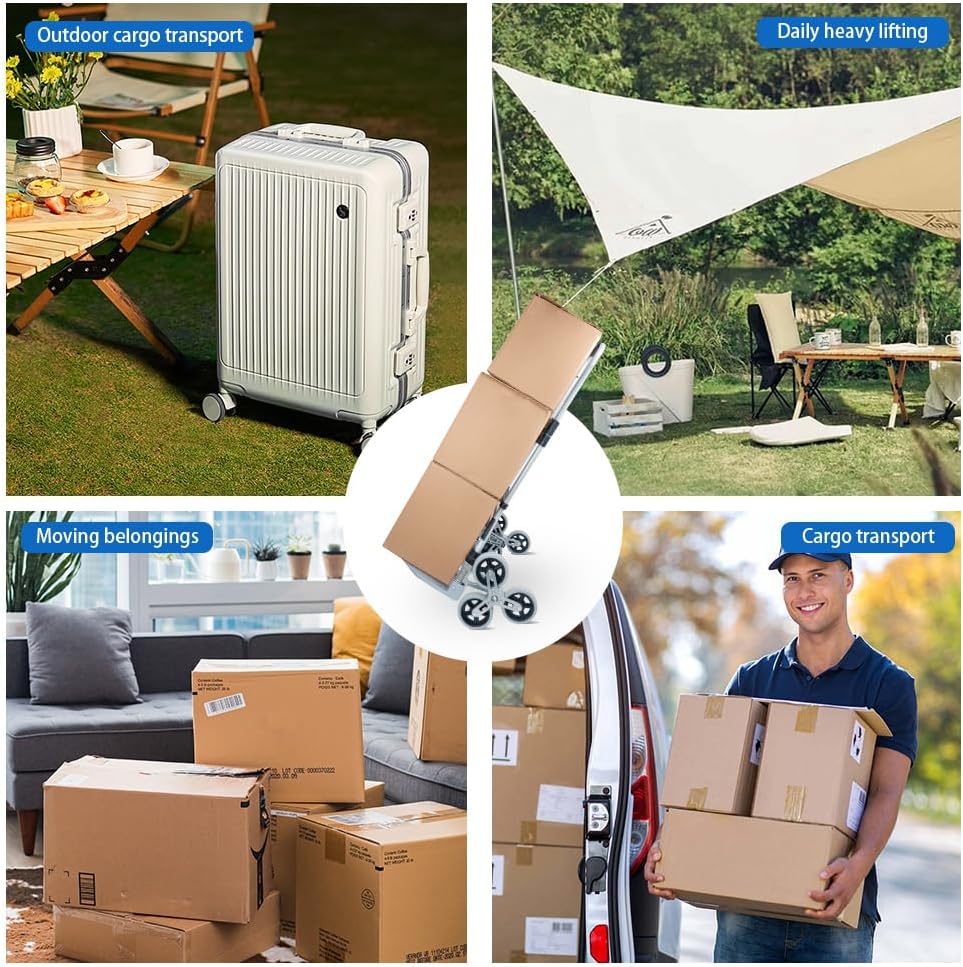 Carretilla Escaladora RJTEK - 400 lb, Neumáticos Grandes, Modelo