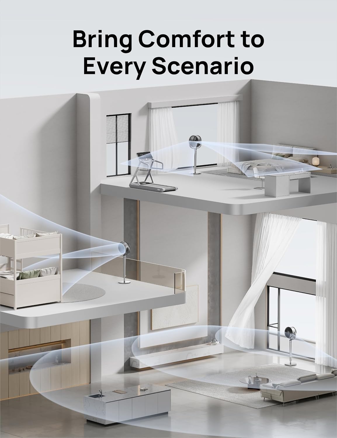 Ventilador oscilante Dreo, 9 velocidades, control inteligente