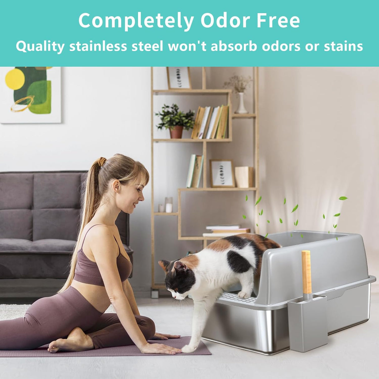 Caja de arena de acero inoxidable con tapa FLARUZIY