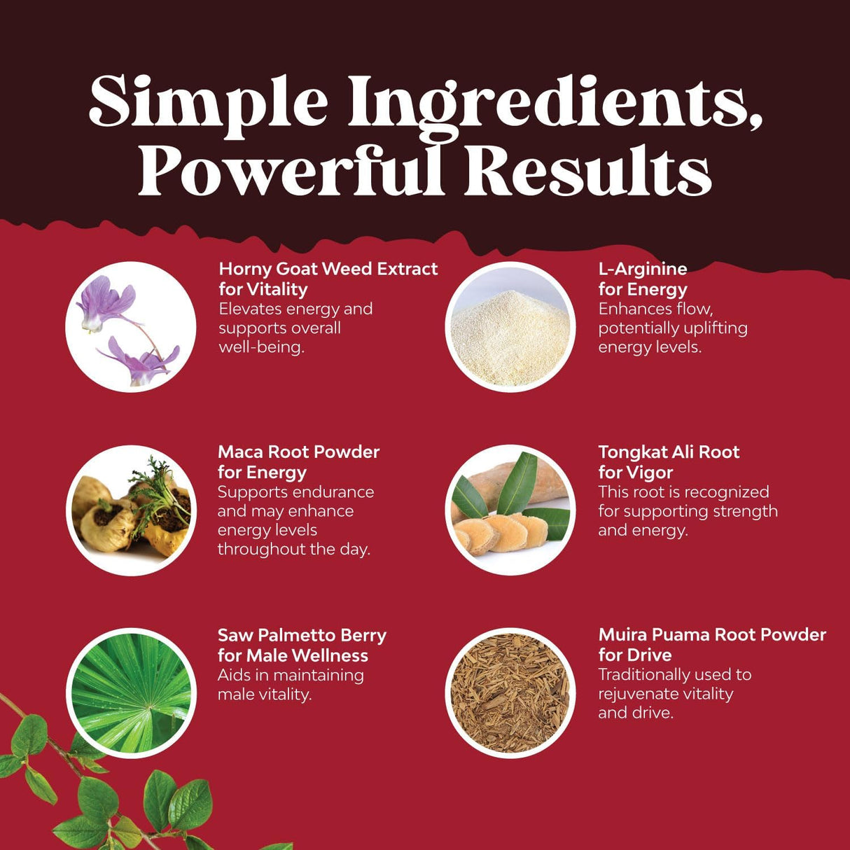 Hierba de cabra cachonda para realce masculino, extrafuerte halal hierba de cabra cachonda para hombres, complejo de 1590 mg con Saw Palmetto L, Arginina, Panax Ginseng y Tongkat Ali Extract Suplemento de testosterona para hombres