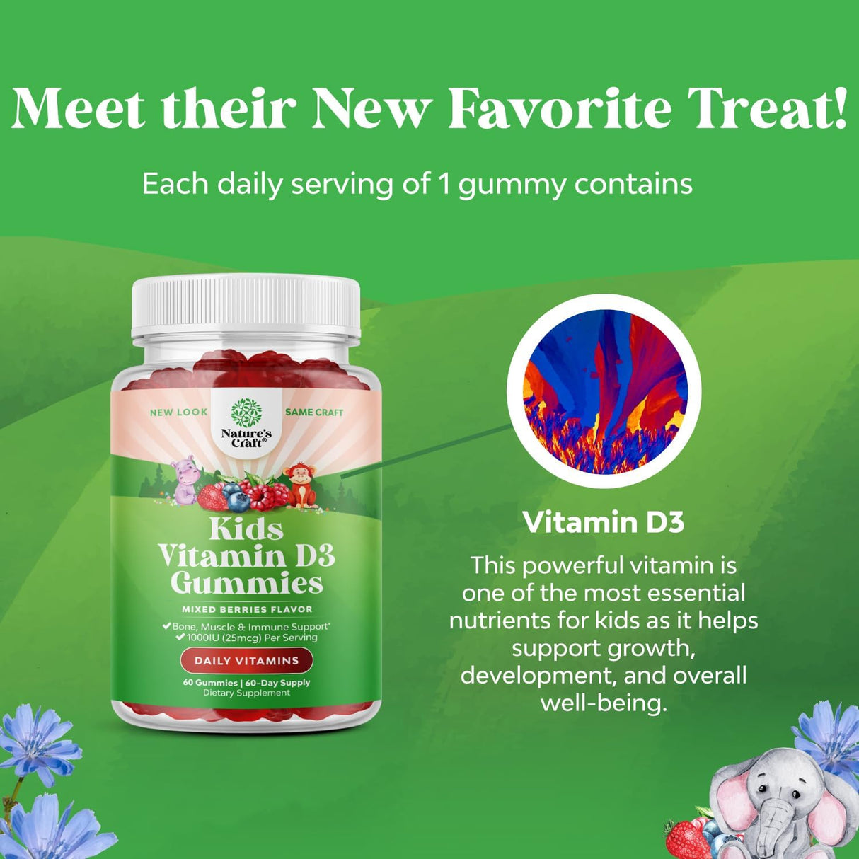 Gomitas de Vitamina D para Niños - Apoyo Inmunológico 1000 IU