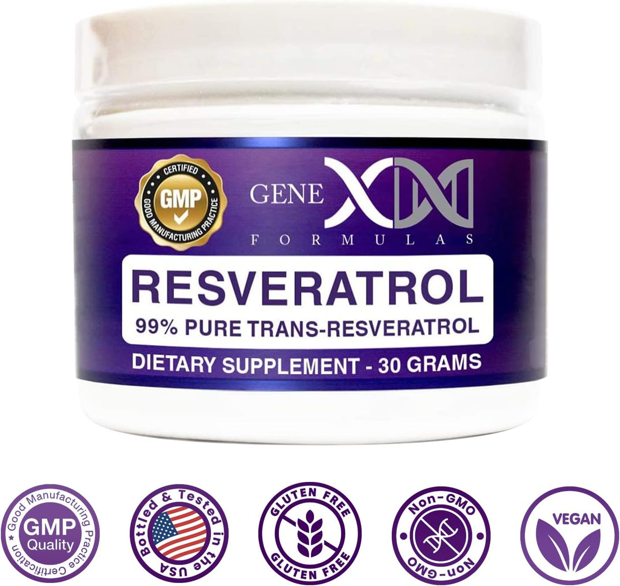 Suplemento GENEX Trans Resveratrol 1000 mg que sirve 99%
