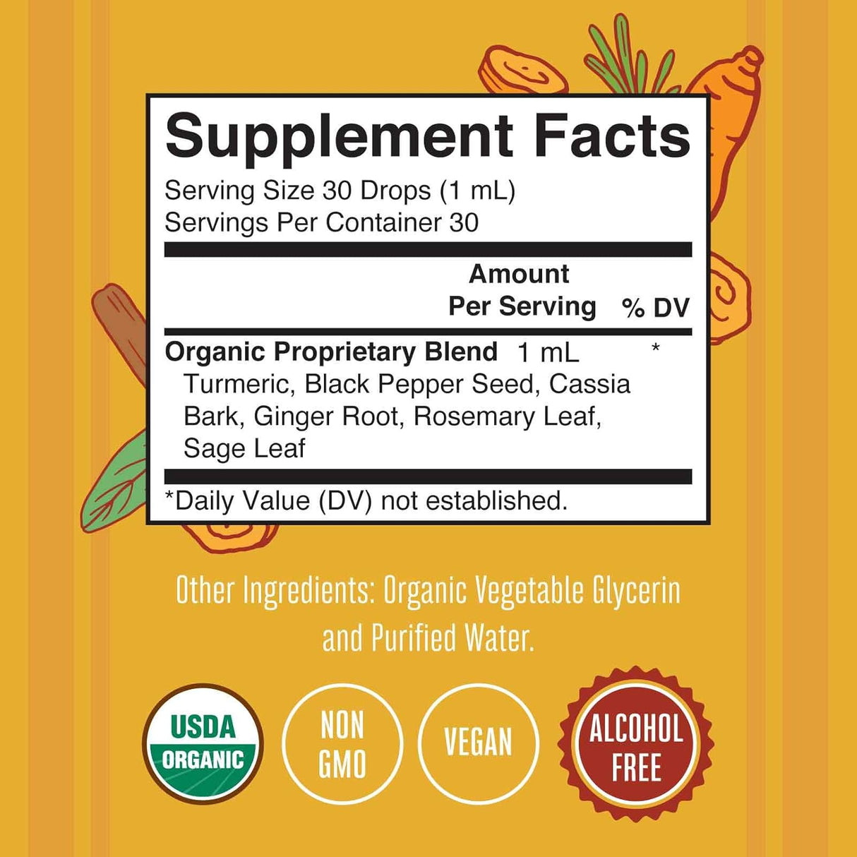 Suplementos Alimenticios Gotas líquidas de oro de cúrcuma