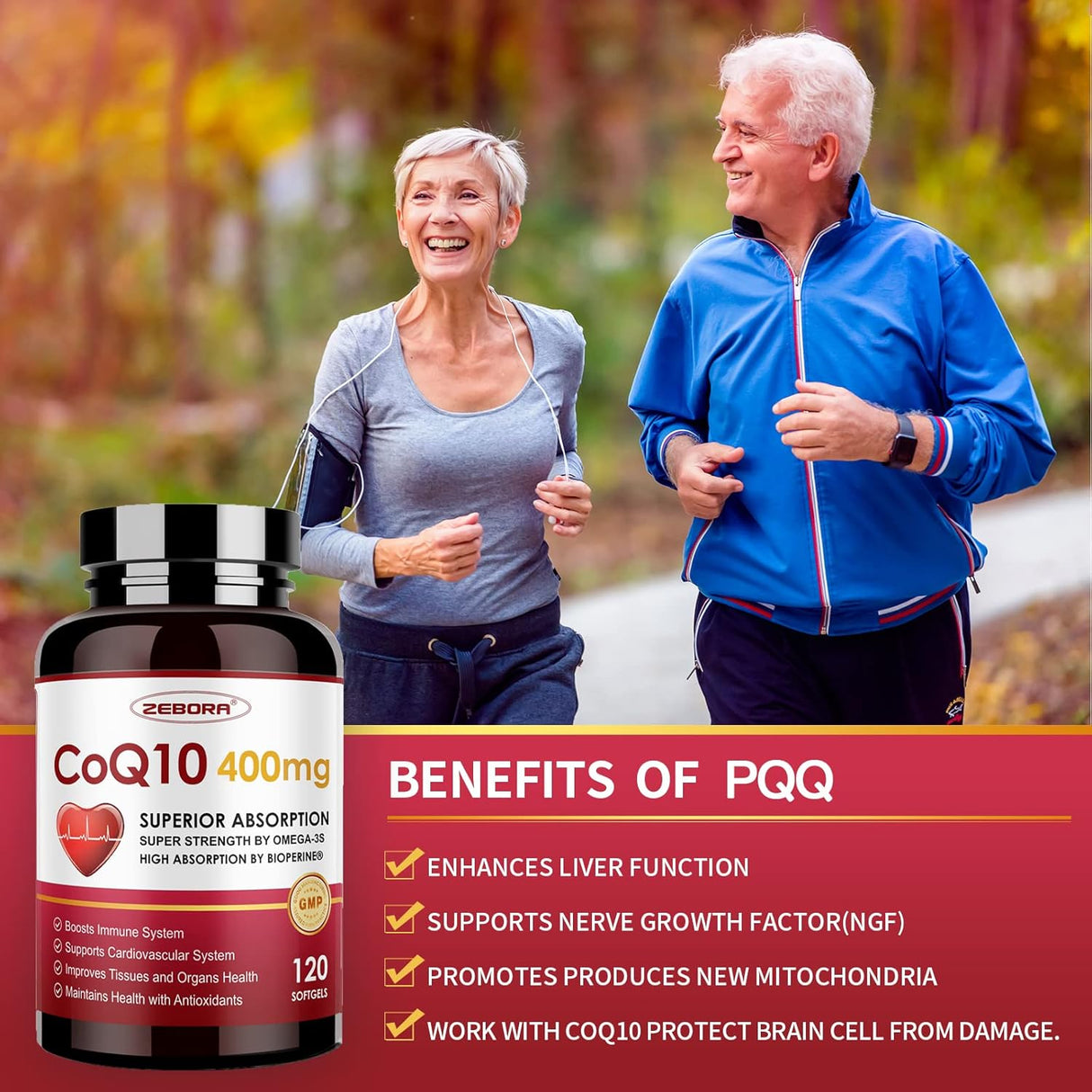 Suplemento de CoQ10 400mg, Antioxidante, 120 Servings