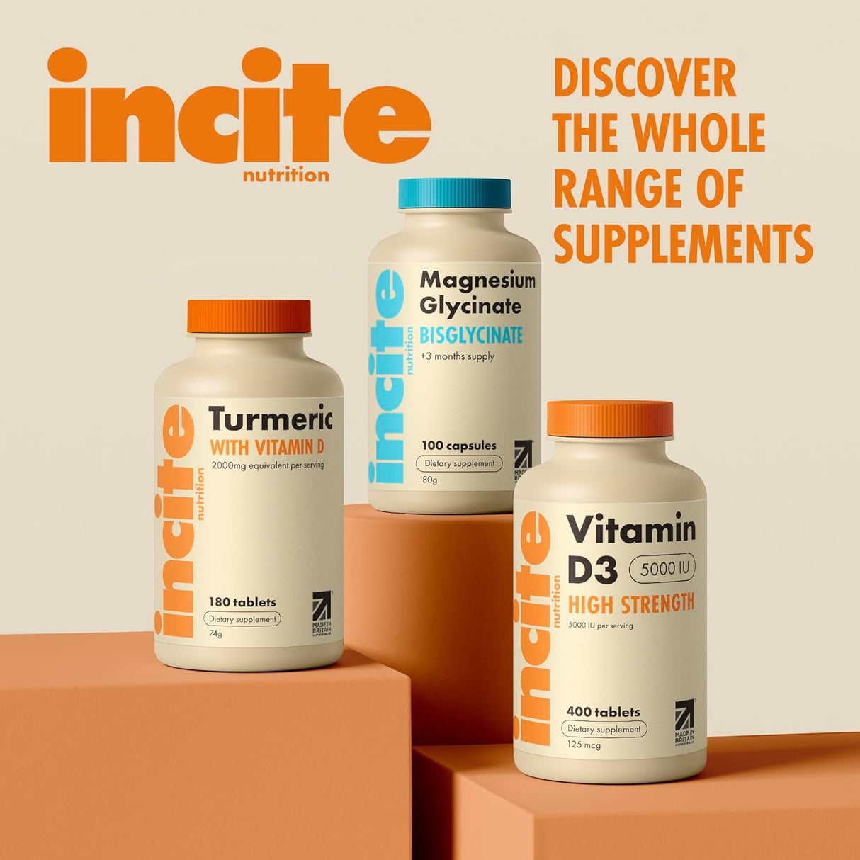 Incite Nutrition Vitamina D3 5000iu - 400 Micro Tabletas