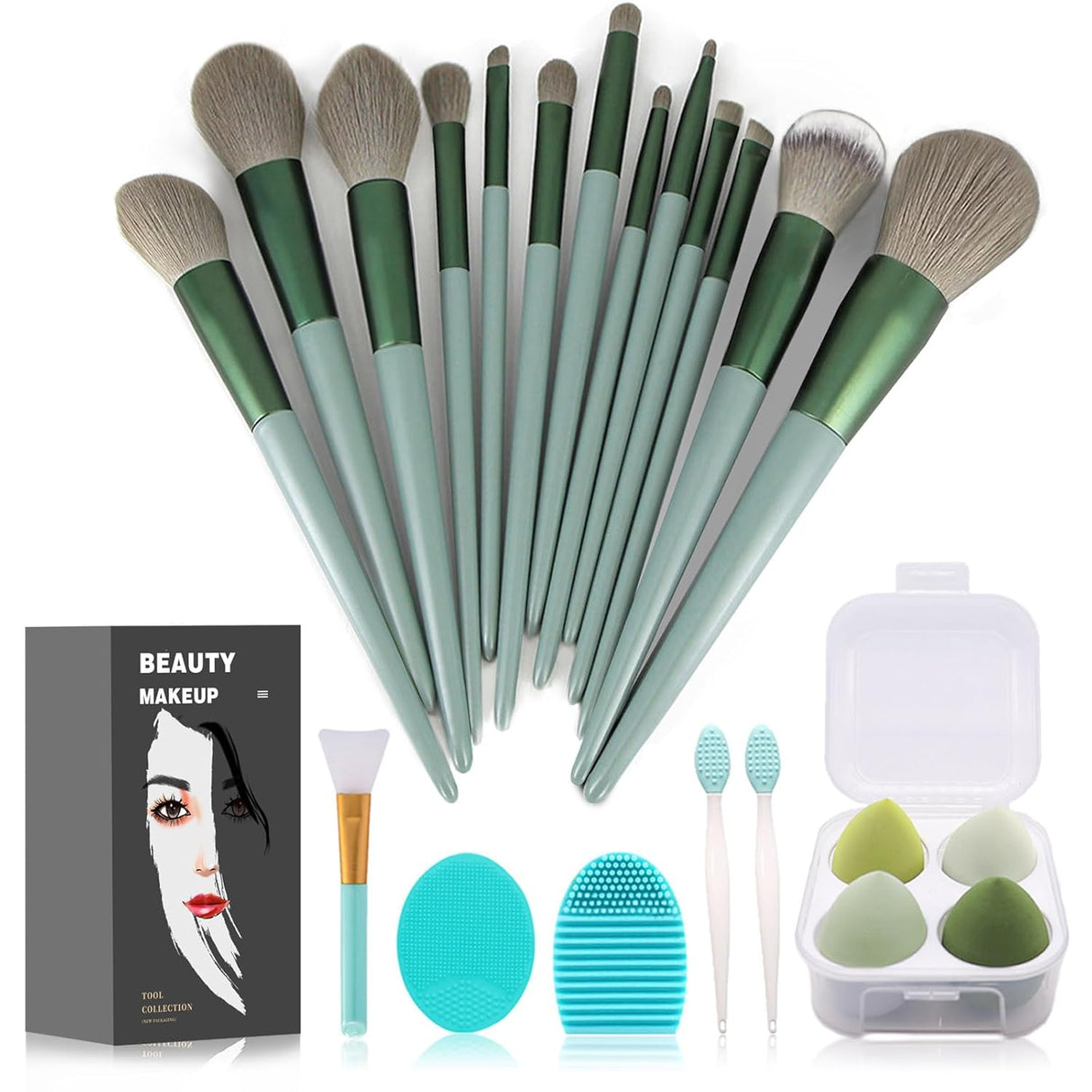 Juego de Pinceles de Maquillaje 22 Piezas, Kit Completo
