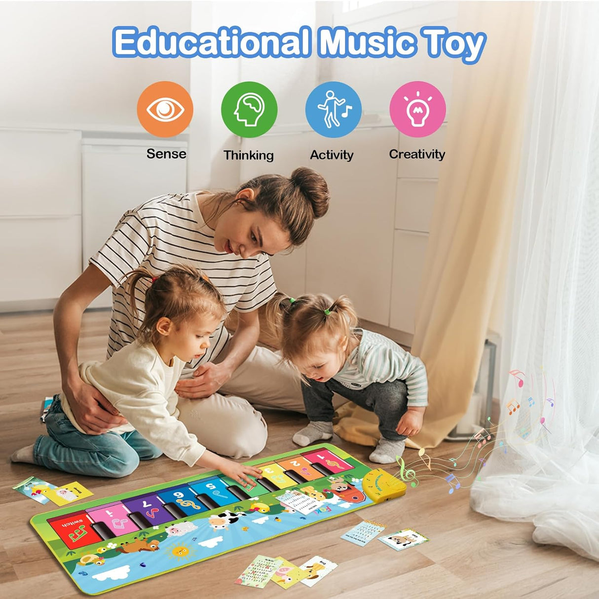 Alfombra Piano FOKI para Niños, Mat Musical Educativo