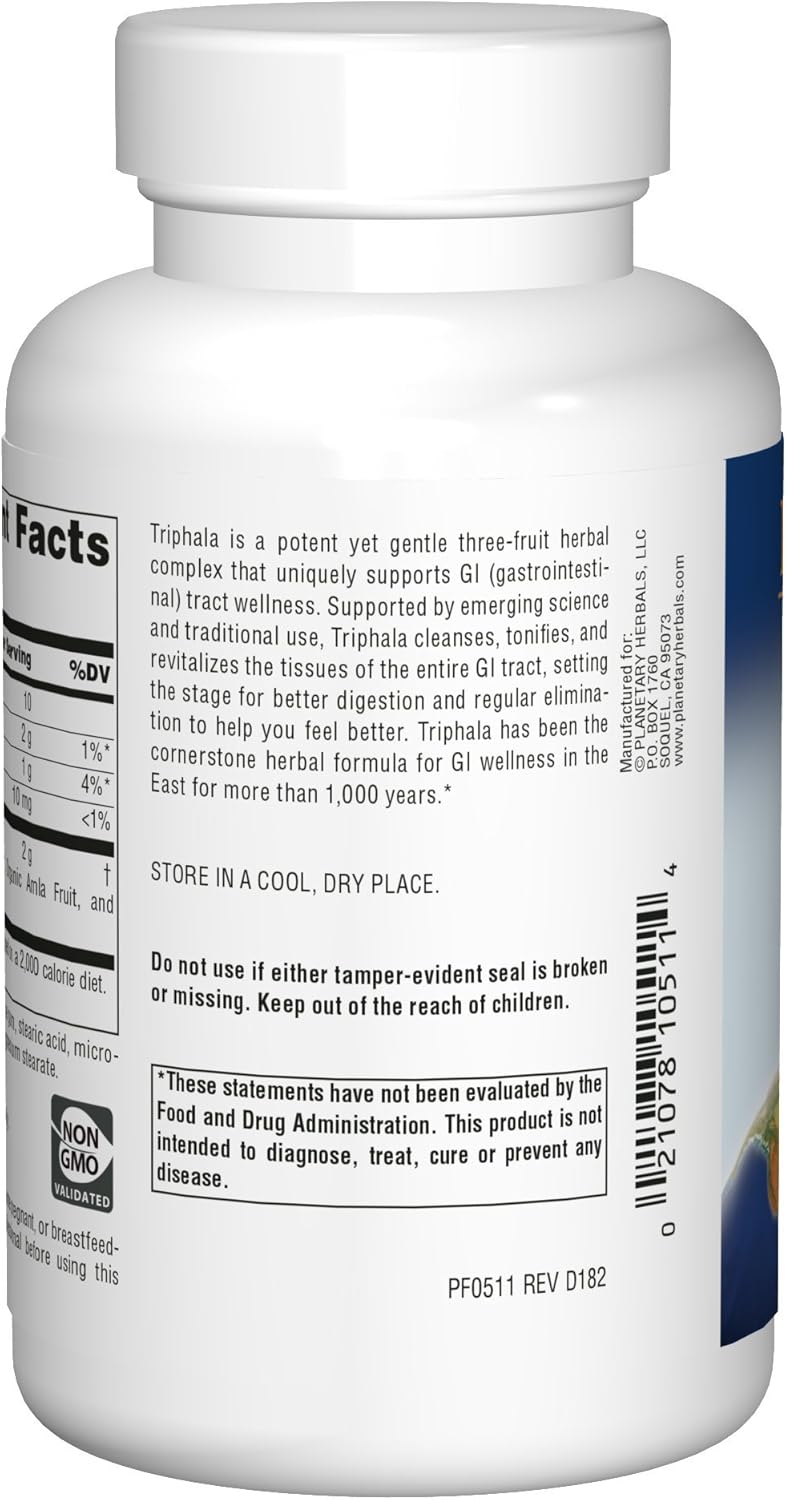 Suplemento Planetary Herbals Triphala Gold 1000mg Extra 120u