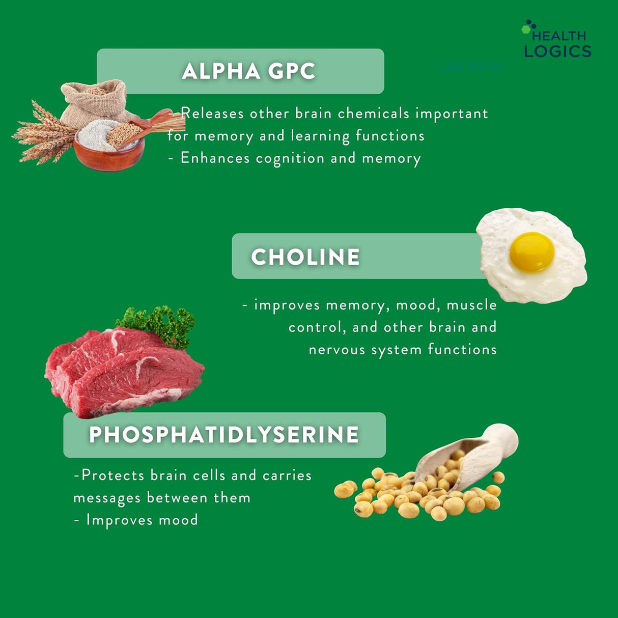 ¡Enfócate! Suplemento Cerebral con Colina y Ginkgo Biloba