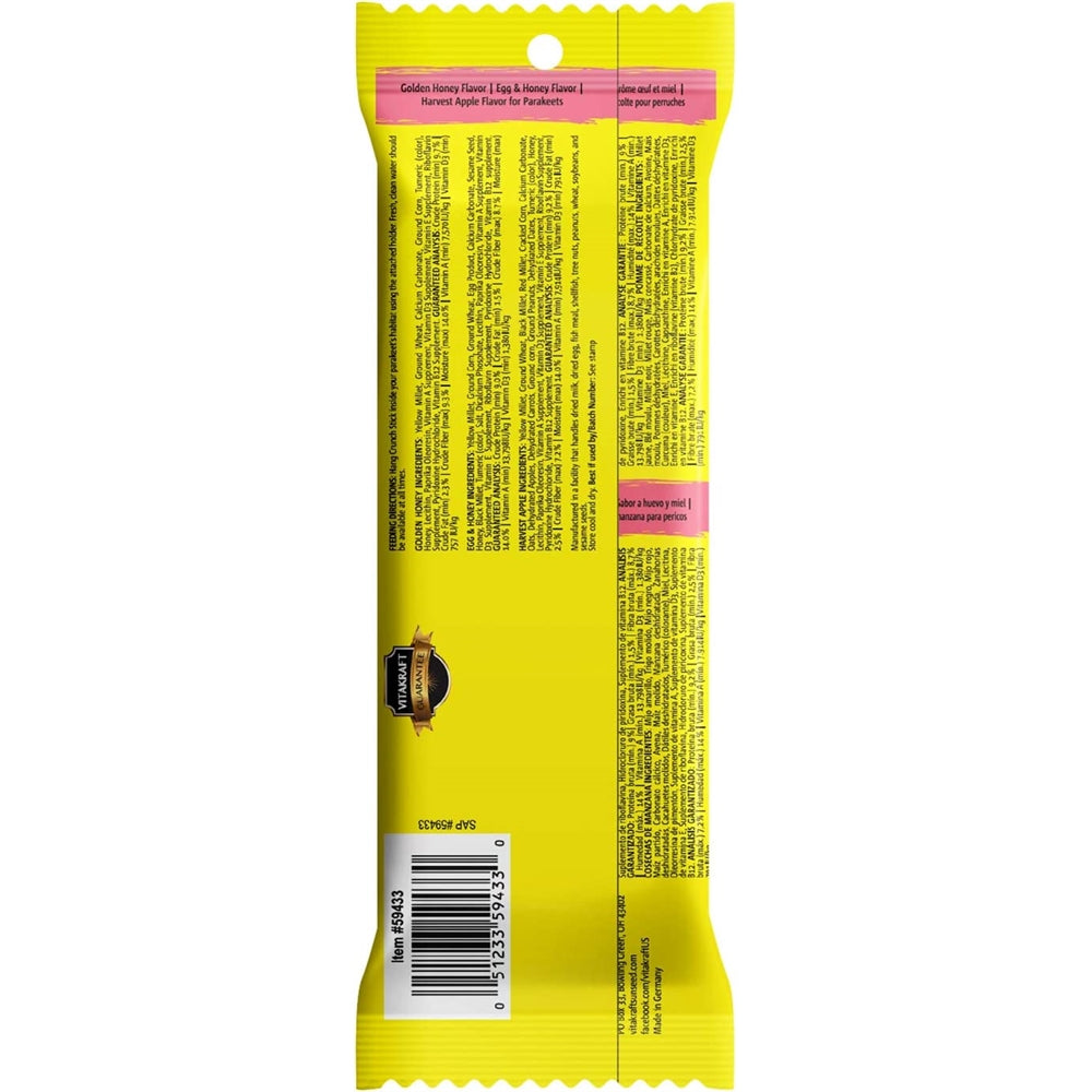 Golosinas crujientes para periquitos – Miel, huevo y manzana