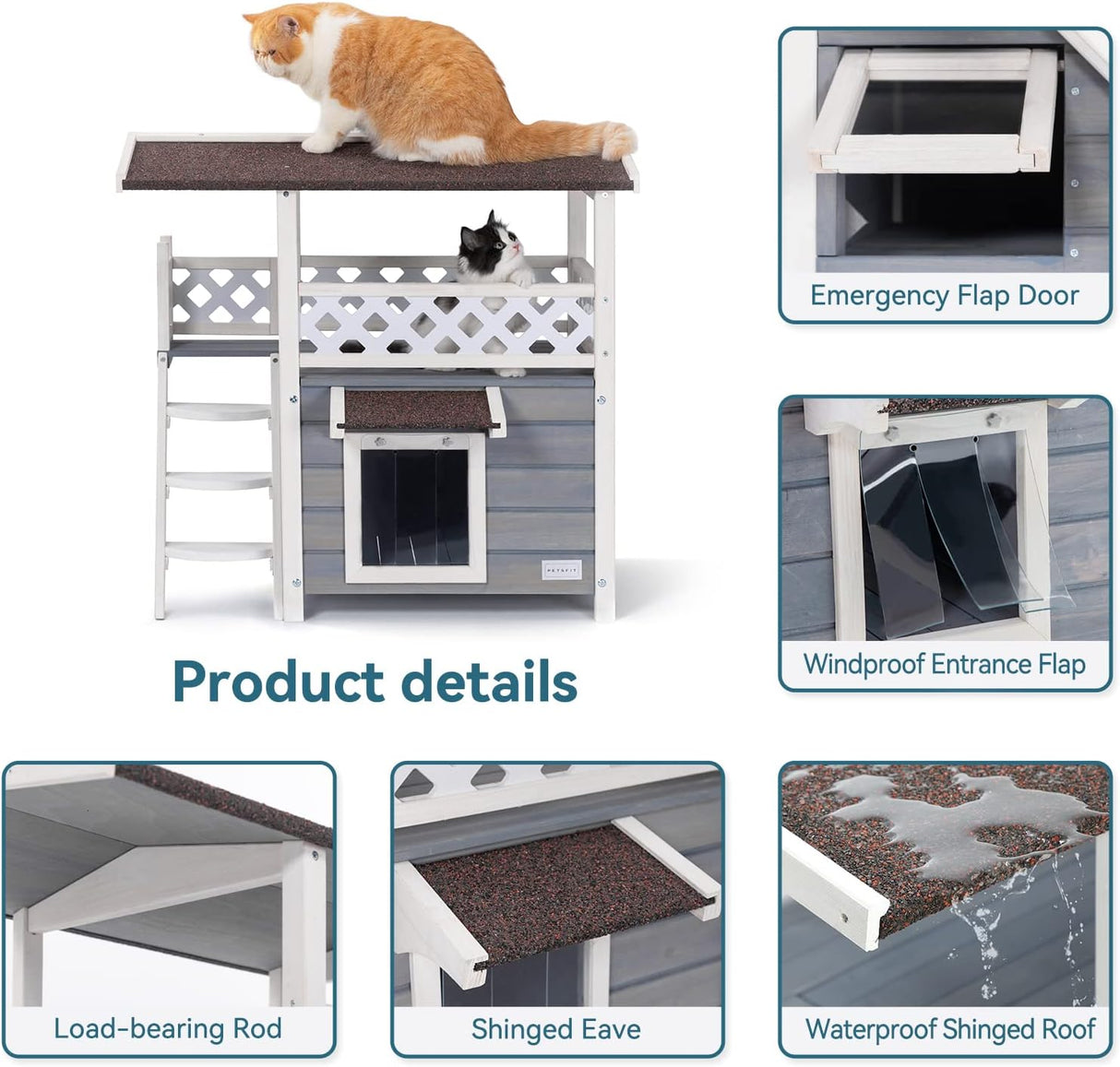 Casas de techo duraderas para gatos al aire libre resistente